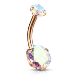 Round AB Zircon Prong Set Internally Threaded Top