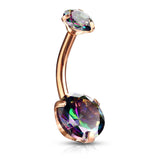 Round AB Zircon Prong Set Internally Threaded Top