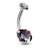 Round AB Zircon Prong Set Internally Threaded Top