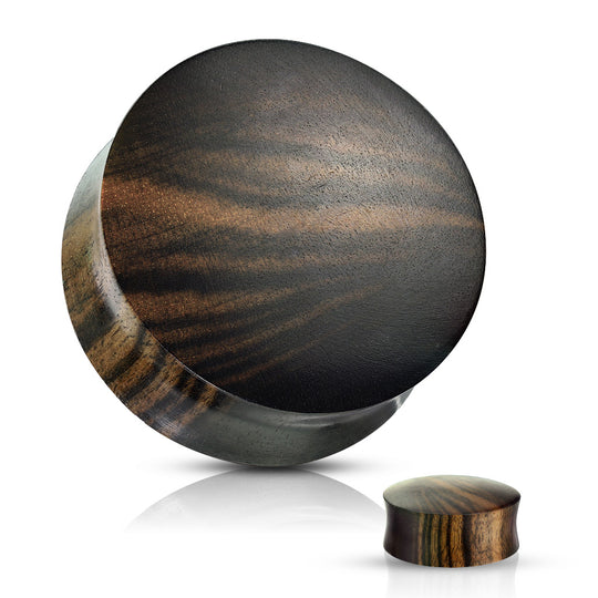 Striped Ebony Wood Convex Saddle Plug