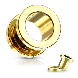 Gold Screw Fit Flesh Tunnels