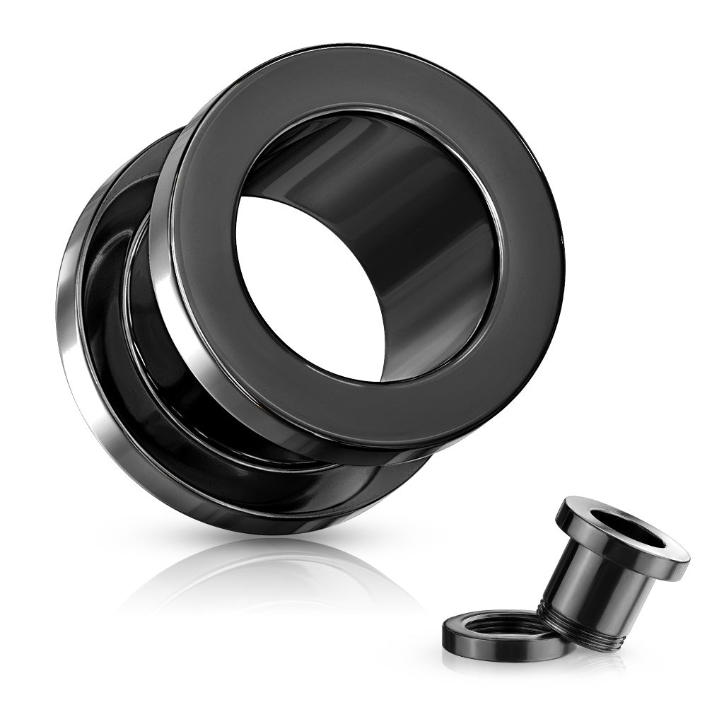 Black Screw Fit Flesh Tunnels