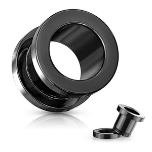 Black Screw Fit Flesh Tunnels