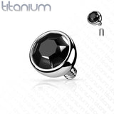 Implant Grade Titanium Internally Threaded Bezel Set Gem Balls