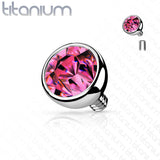 Implant Grade Titanium Internally Threaded Bezel Set Gem Balls