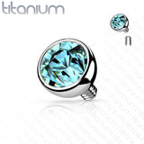 Implant Grade Titanium Internally Threaded Bezel Set Gem Balls