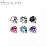 Implant Grade Titanium Internally Threaded Bezel Set Gem Balls