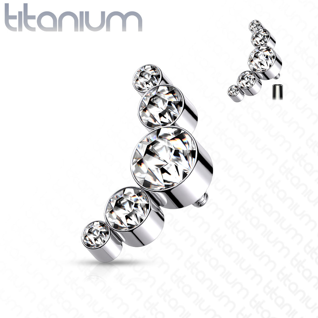 5 Round Swarovski Crystal Bezel Set top