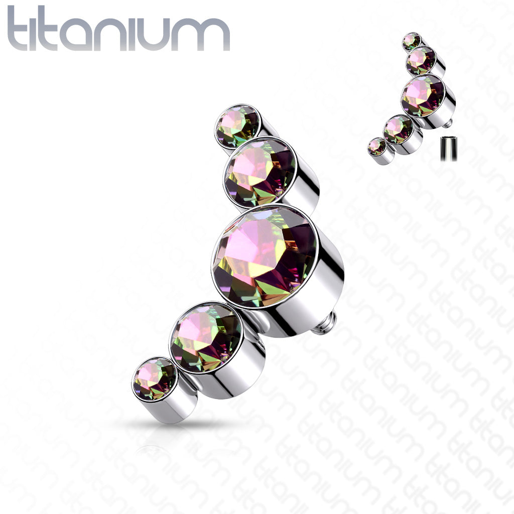 5 Round Swarovski Crystal Bezel Set top