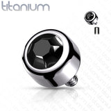 Implant Grade Titanium Internally Threaded Round Crystal Swarovsky Crystal Bezel