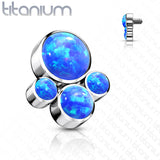 Implant Grade Titanium Internally Threaded Opal Bezel Set Pet Paw