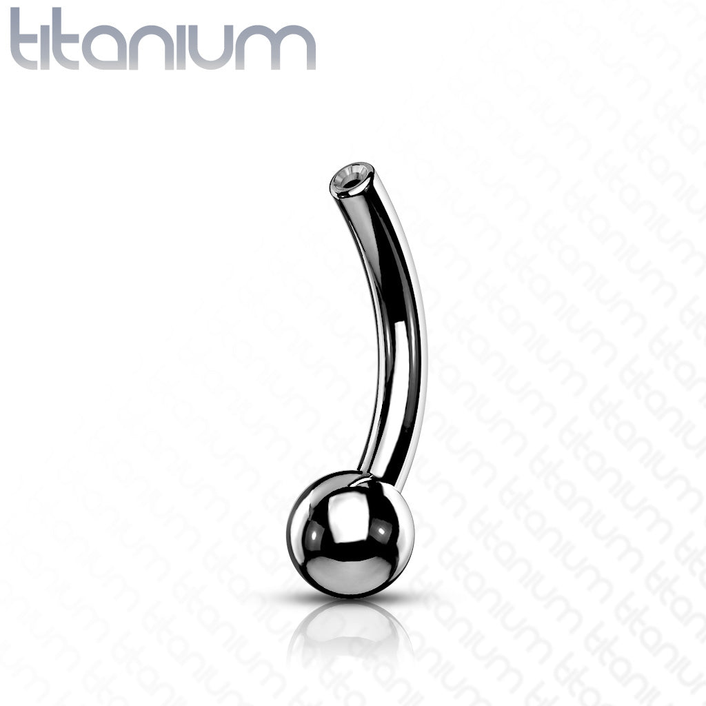 Threadless Push In Curved Barbell Pins with One fixed ball