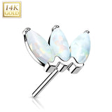 14K Gold Triple Marquise Opal