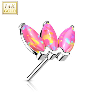 14K Gold Triple Marquise Opal