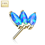 14K Gold Triple Marquise Opal