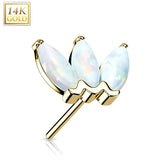 14K Gold Triple Marquise Opal