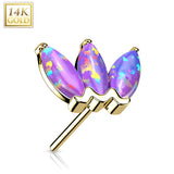 14K Gold Triple Marquise Opal