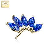 14K Gold Threadless Marquise