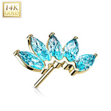 14K Gold Threadless Marquise