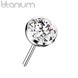 Implant Grade Titanium Threadless Push In Top Zircon Bezel Set Balls