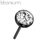 Implant Grade Titanium Threadless Push In Top Zircon Bezel Set Balls