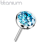 Implant Grade Titanium Threadless Push In Top Zircon Bezel Set Balls