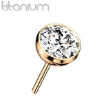 Implant Grade Titanium Threadless Push In Top Zircon Bezel Set Balls