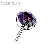 Implant Grade Titanium Threadless Push In Top Zircon Bezel Set Balls