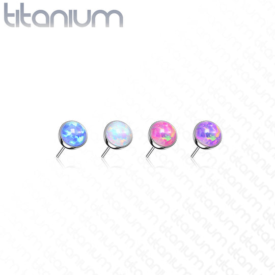 Implant Grade Titanium Top Opal Bezel Set Ball
