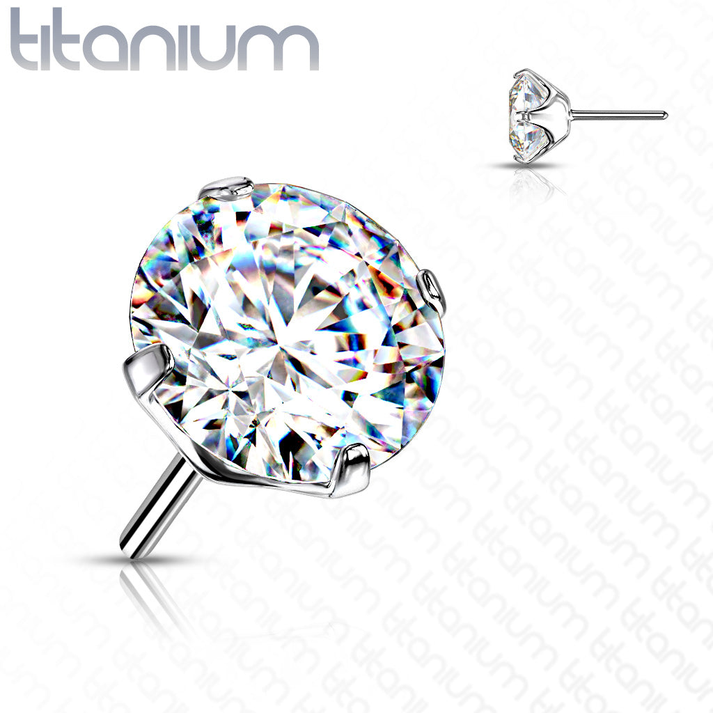 Threadless Push In Top Zircon Prong Set