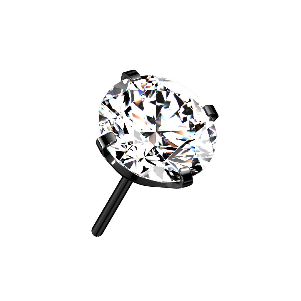 Threadless Push In Top Zircon Prong Set