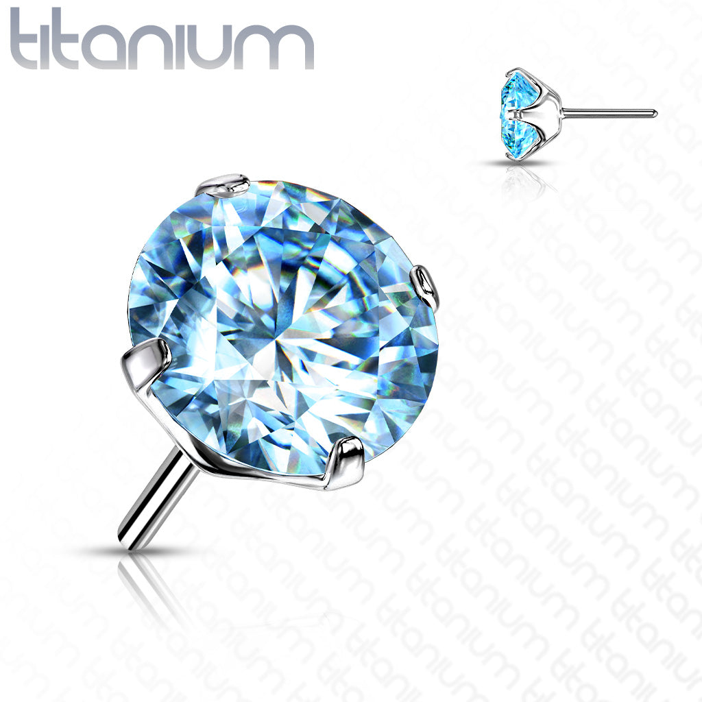 Threadless Push In Top Zircon Prong Set