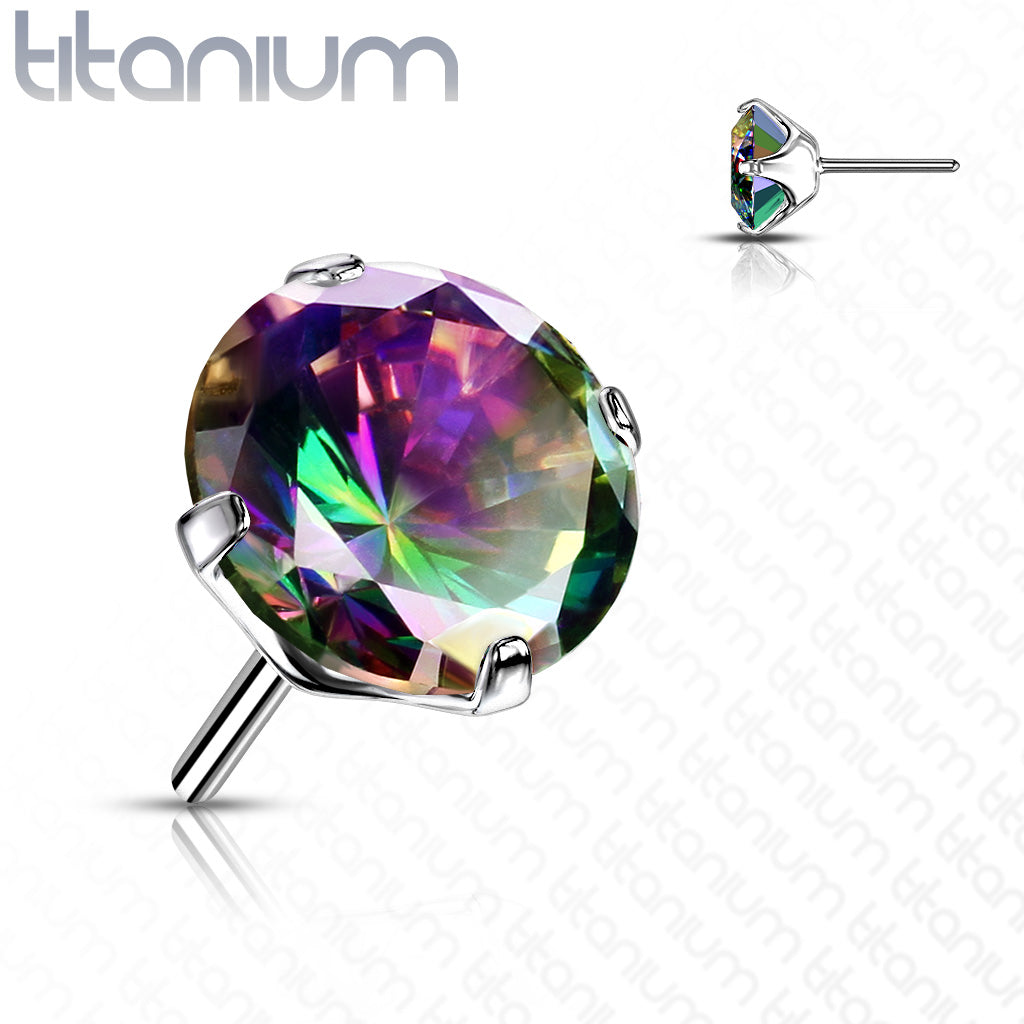 Threadless Push In Top Zircon Prong Set