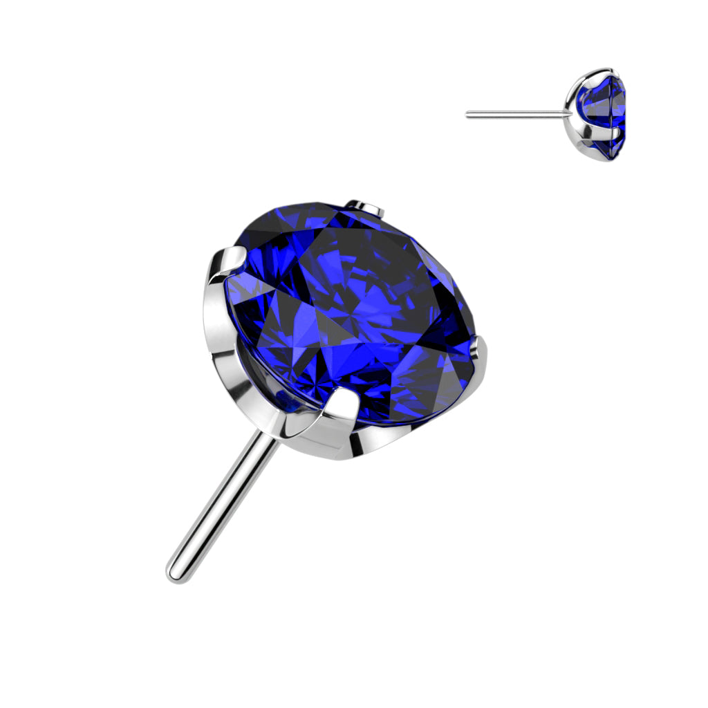 Threadless Push In Top Zircon Prong Set