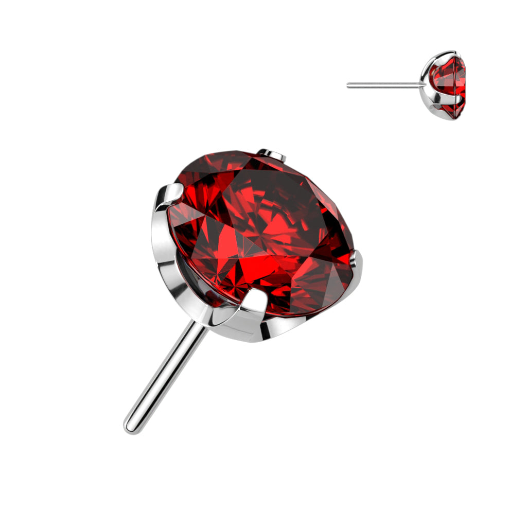 Threadless Push In Top Zircon Prong Set