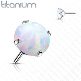 Implant grade titanium Opal prong set