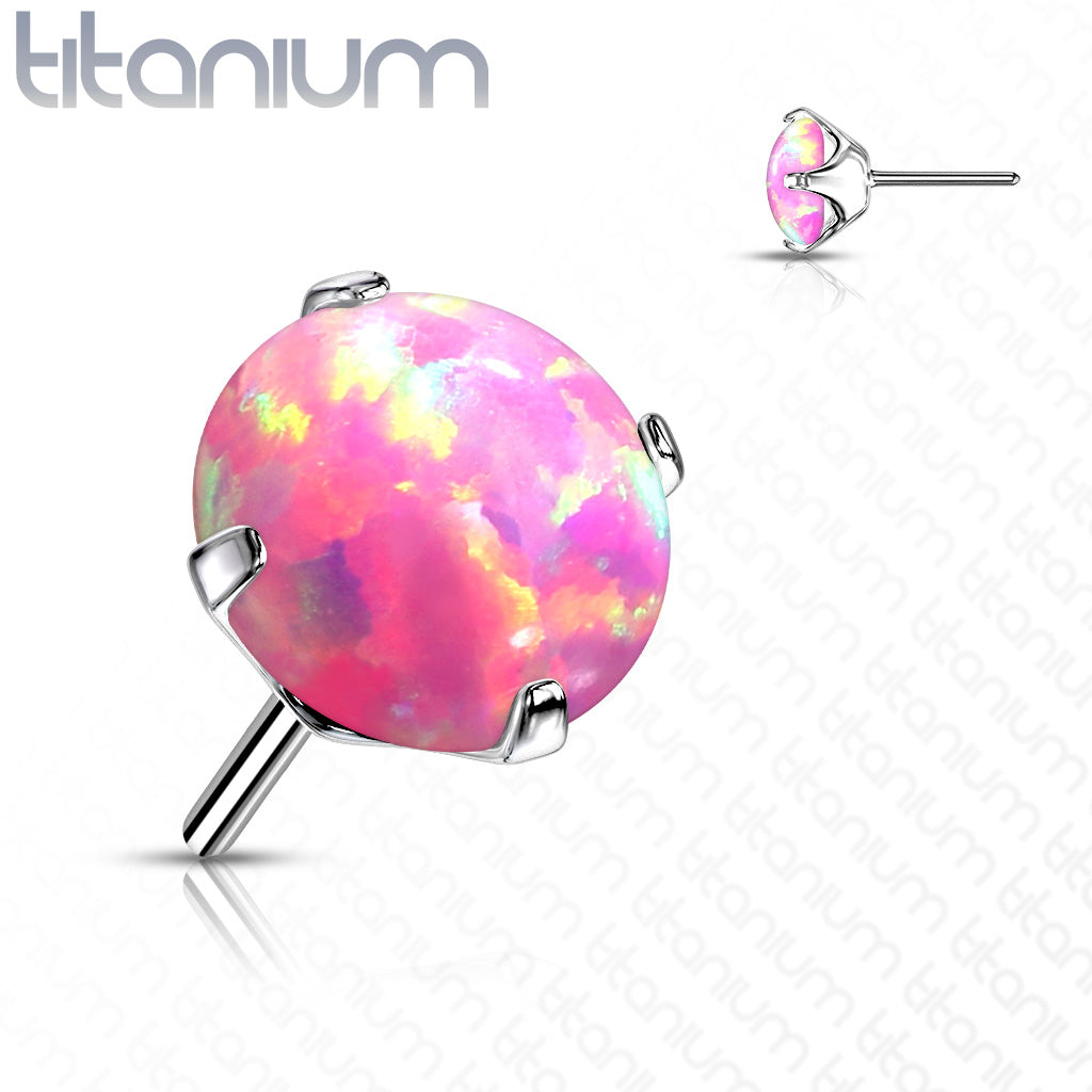 Implant grade titanium Opal prong set