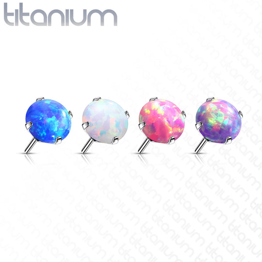 Implant grade titanium Opal prong set
