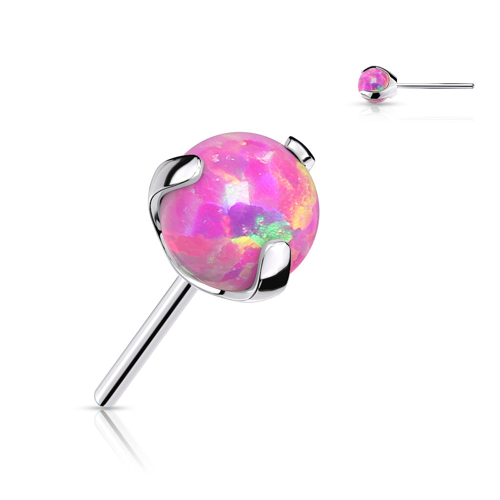Implant Grade Titanium Threadless Push In Claw Set Opal Ball Top