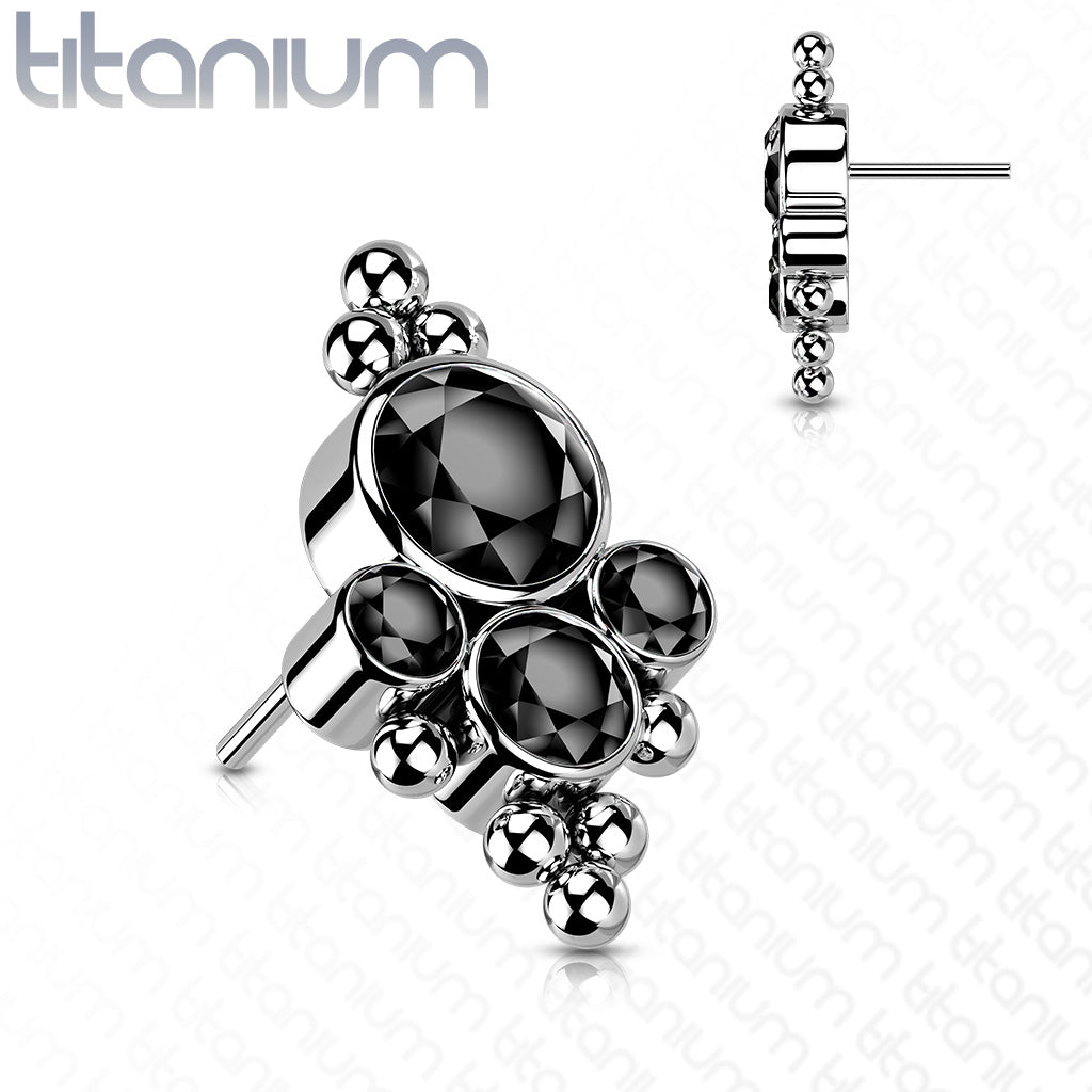 CZ Bezel Set Cluster Center Top
