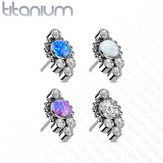 Opal Center CZ Center Cluster Bezel Set