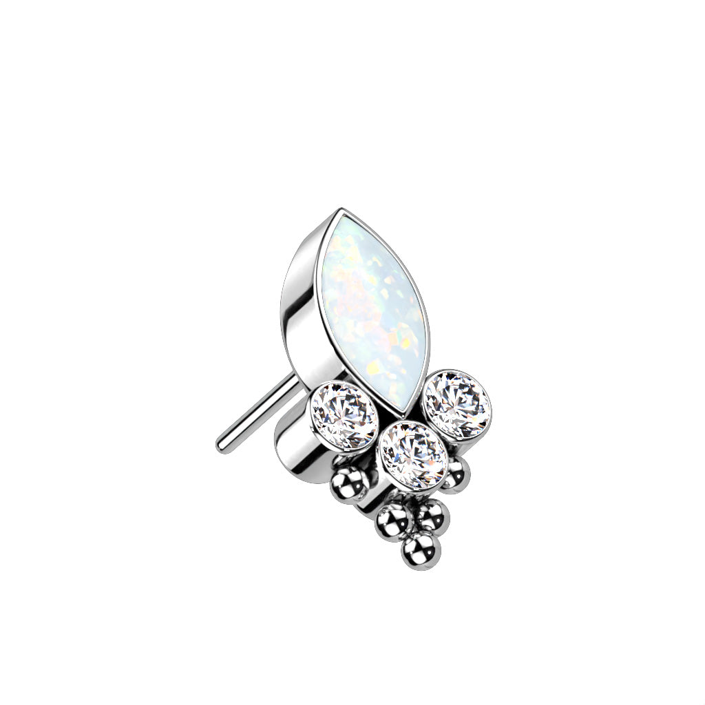 Marquise CZ or Opal and round Cz and balls