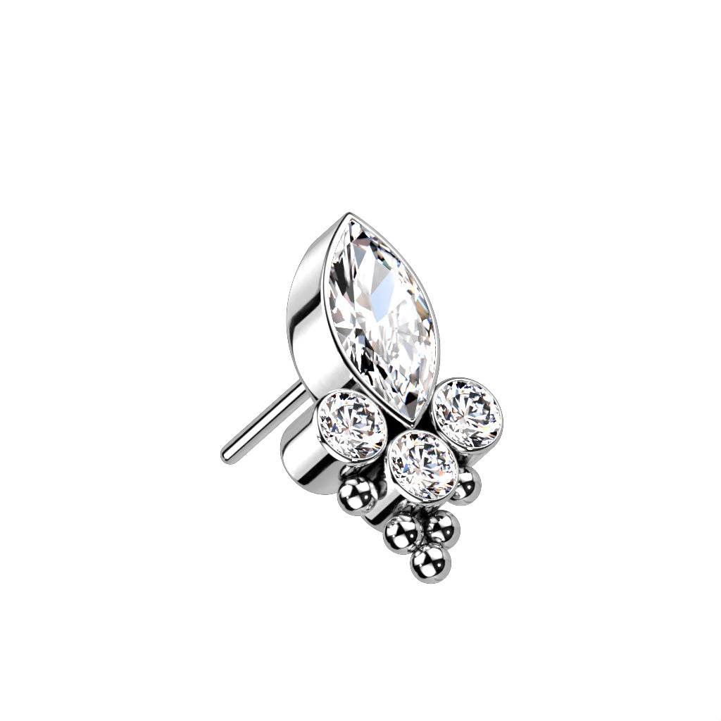 Marquise CZ or Opal and round Cz and balls