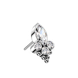 Marquise CZ or Opal and round Cz and balls