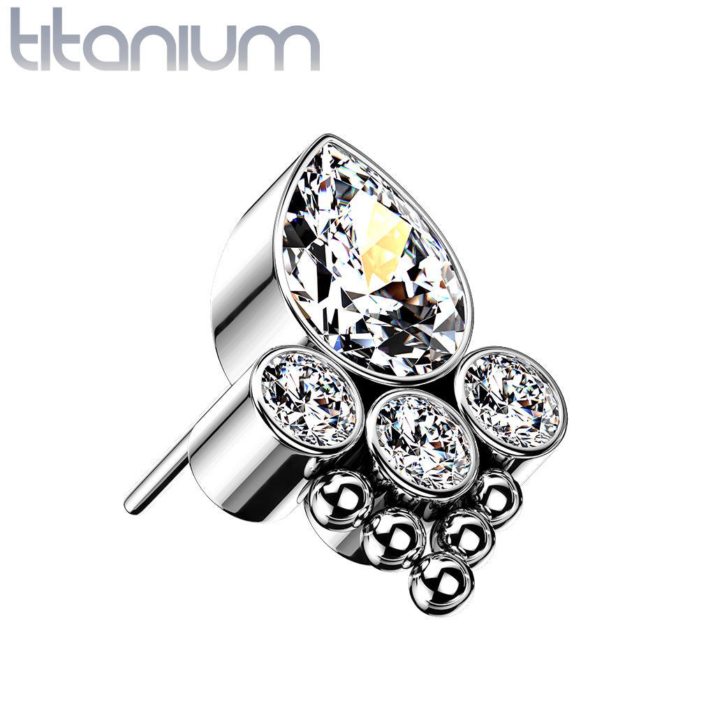 Bezel Set Ball Cluster Pear Center