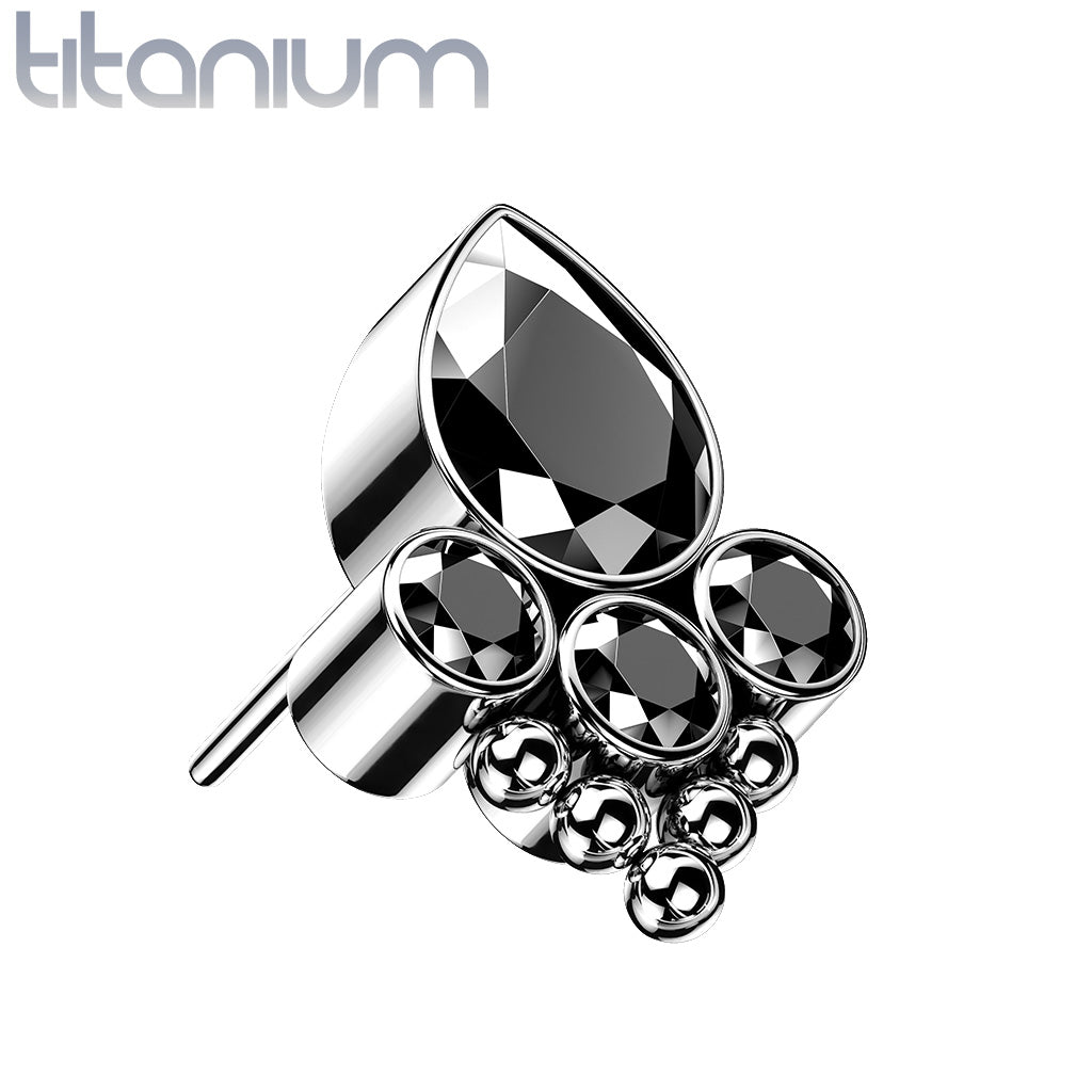 Bezel Set Ball Cluster Pear Center