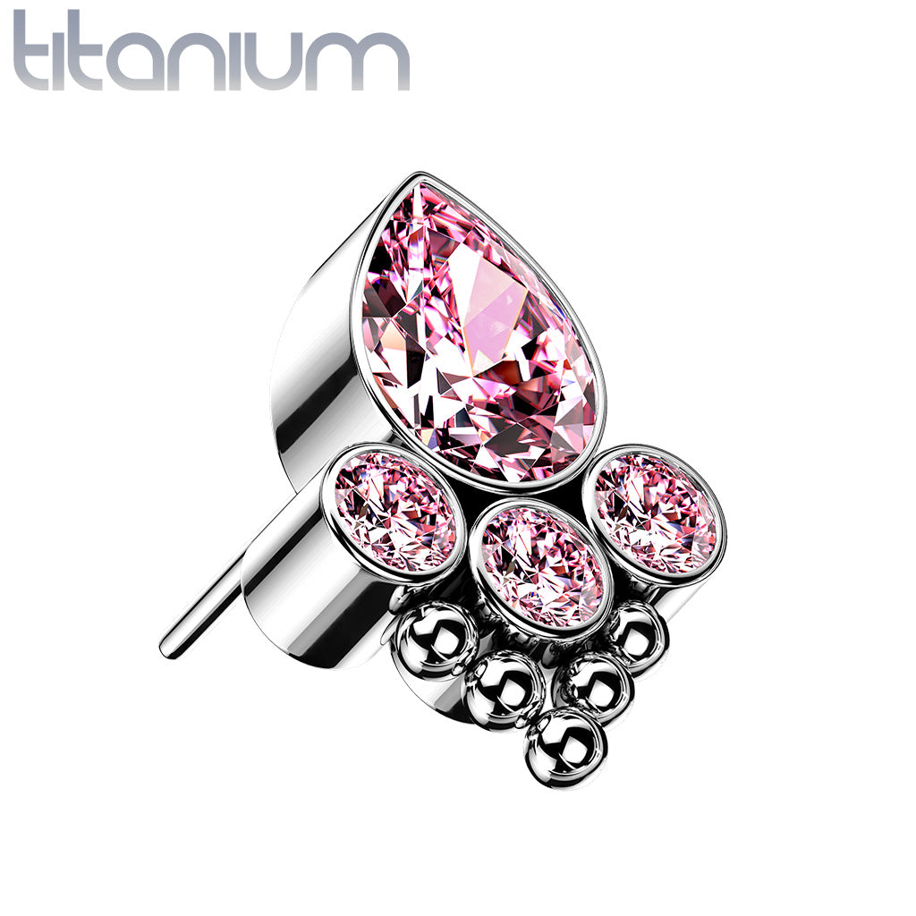 Bezel Set Ball Cluster Pear Center