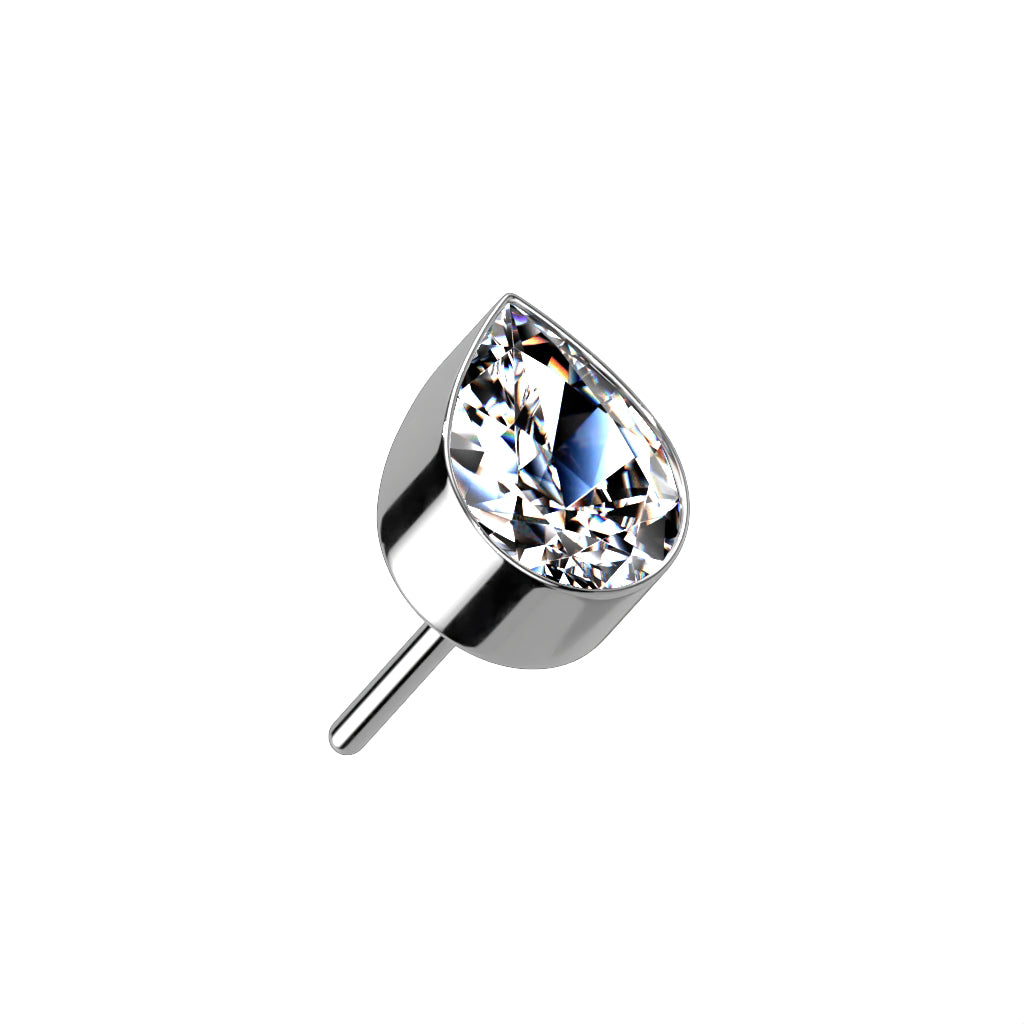 Bezel Set Teardrop CZ Top