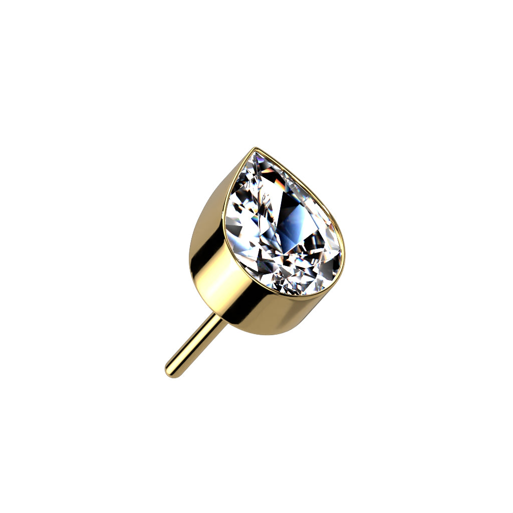 Bezel Set Teardrop CZ Top