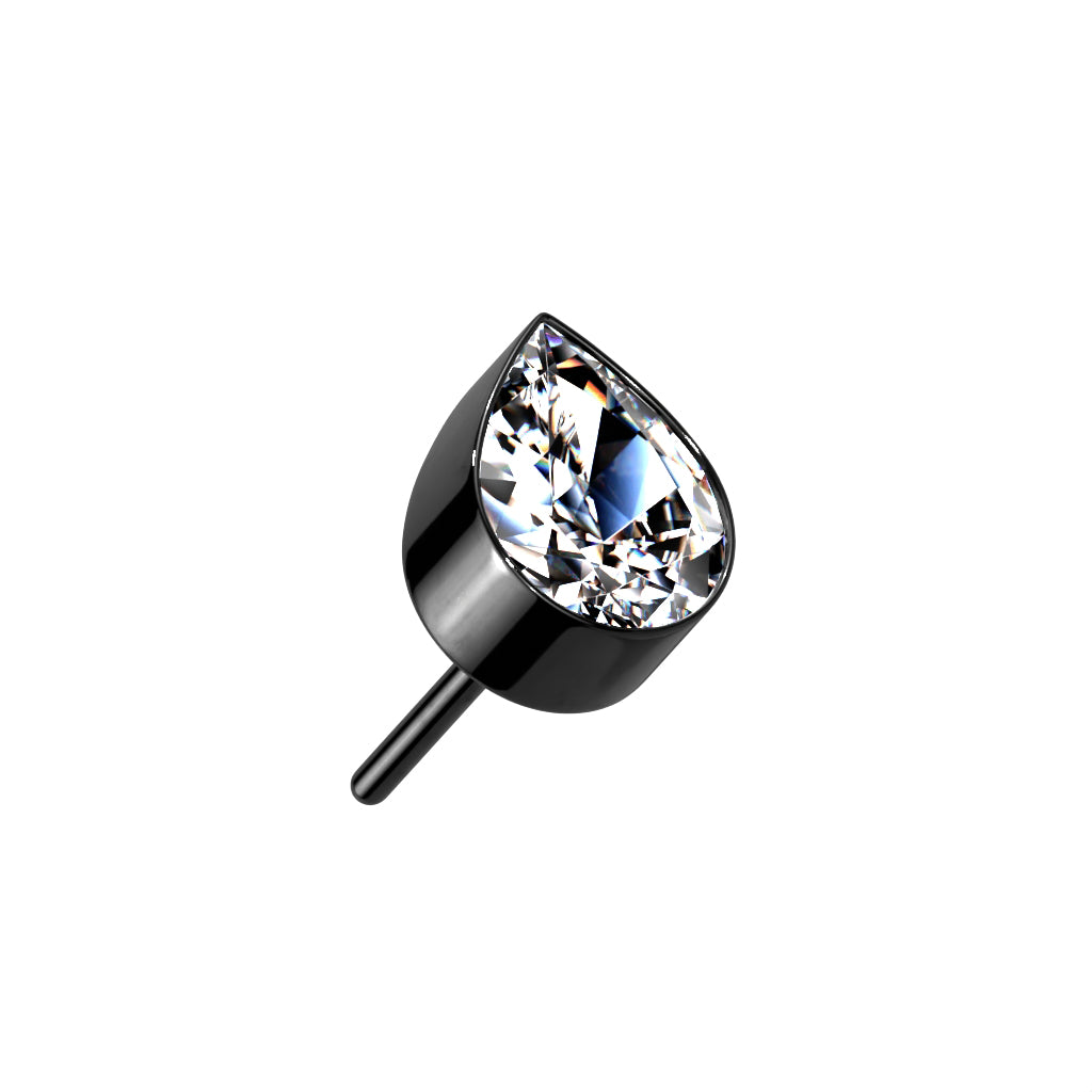 Bezel Set Teardrop CZ Top